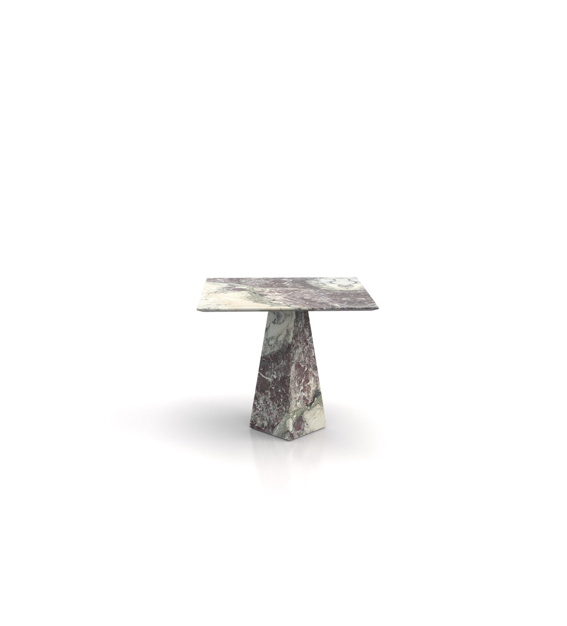 Square Top Marble Stone Pyramid Modern Side End Table