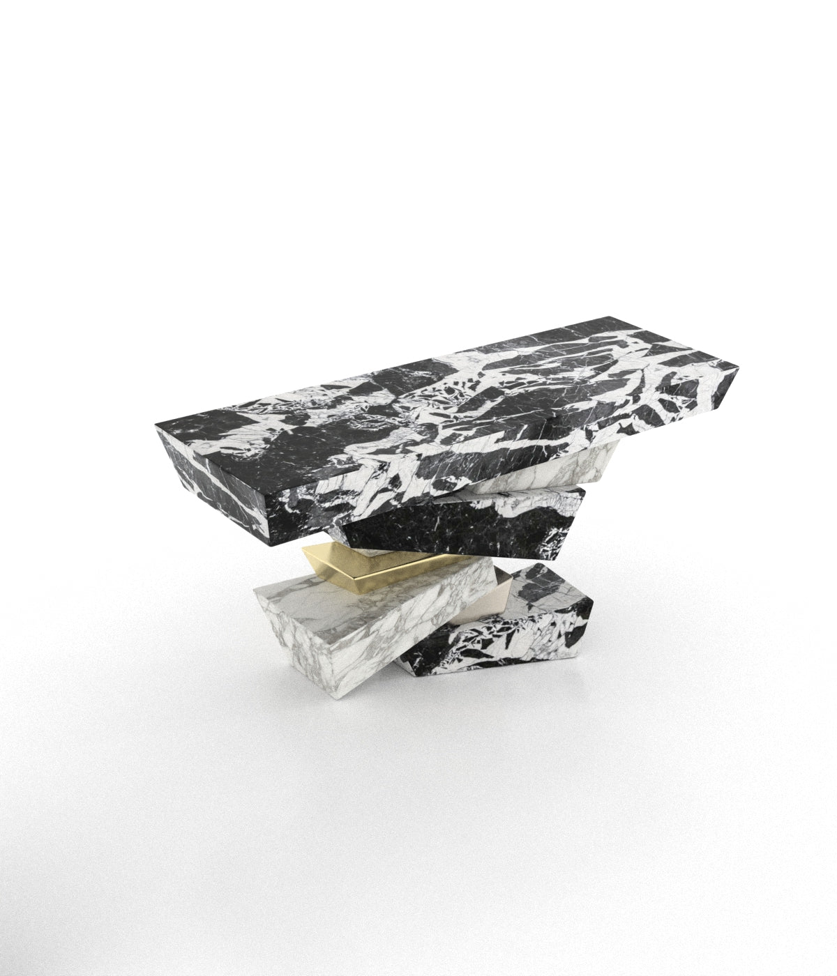 Abstract Marble Stone Modern Console Table