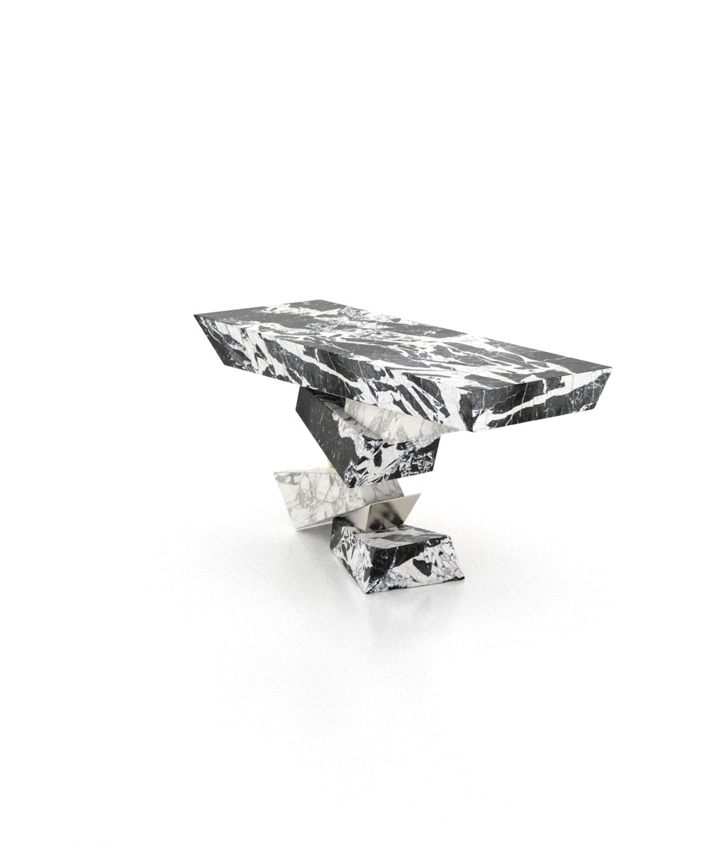 Abstract Marble Stone Modern Console Table