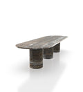 Grey Marble Oval Dining Table - Three Quarter View | Stonegems