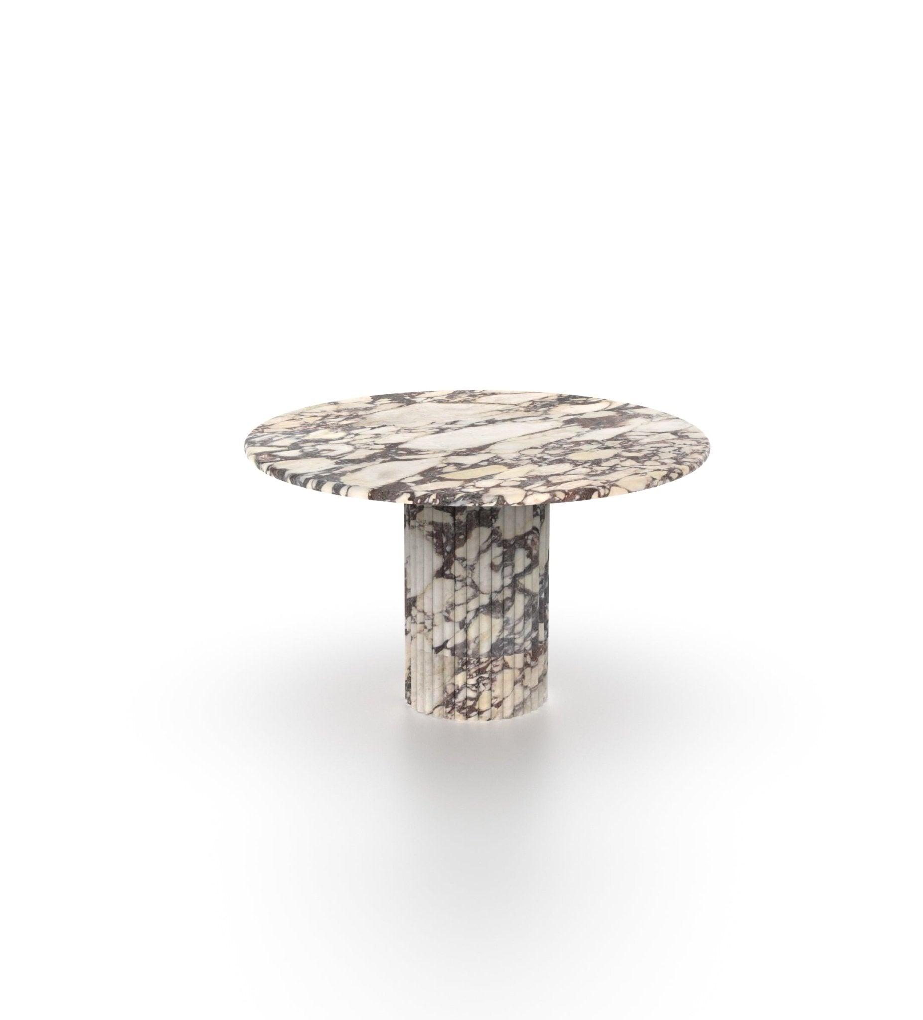 Calacatta Viola Marble Round Dining Table Dramatic Veining - Top View | Stonegems