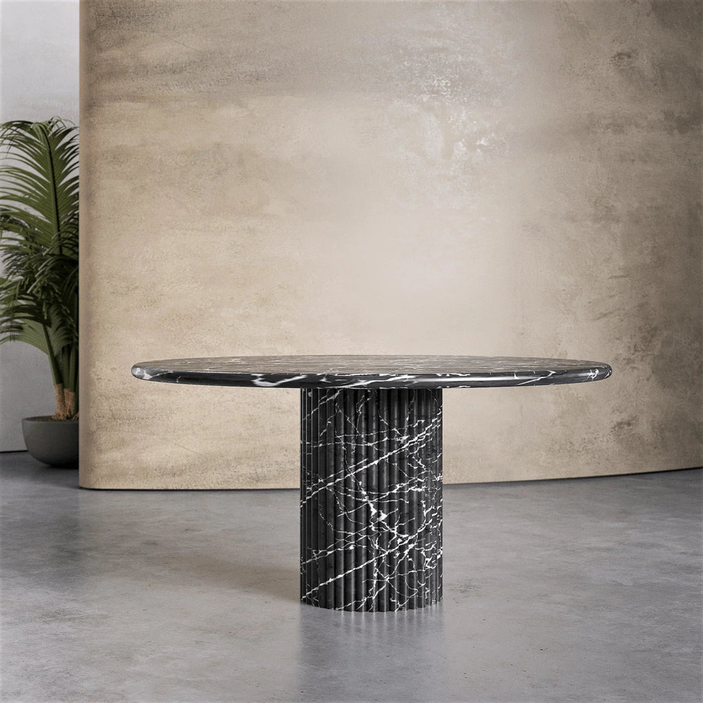 Petite Round Marble Stone Dining Table