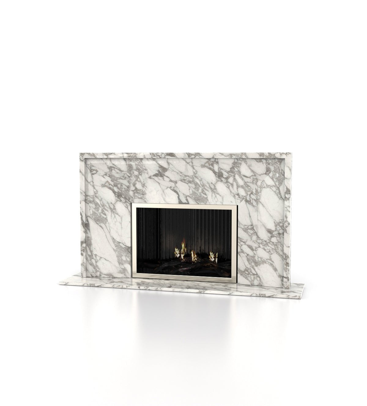 Arabescato Marble Eros Fireplace - Straight Front View | Stonegems