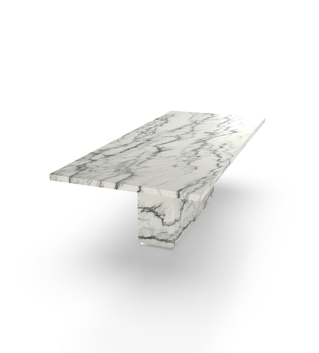 Long Rectangular Marble Stone Modern Dining Table