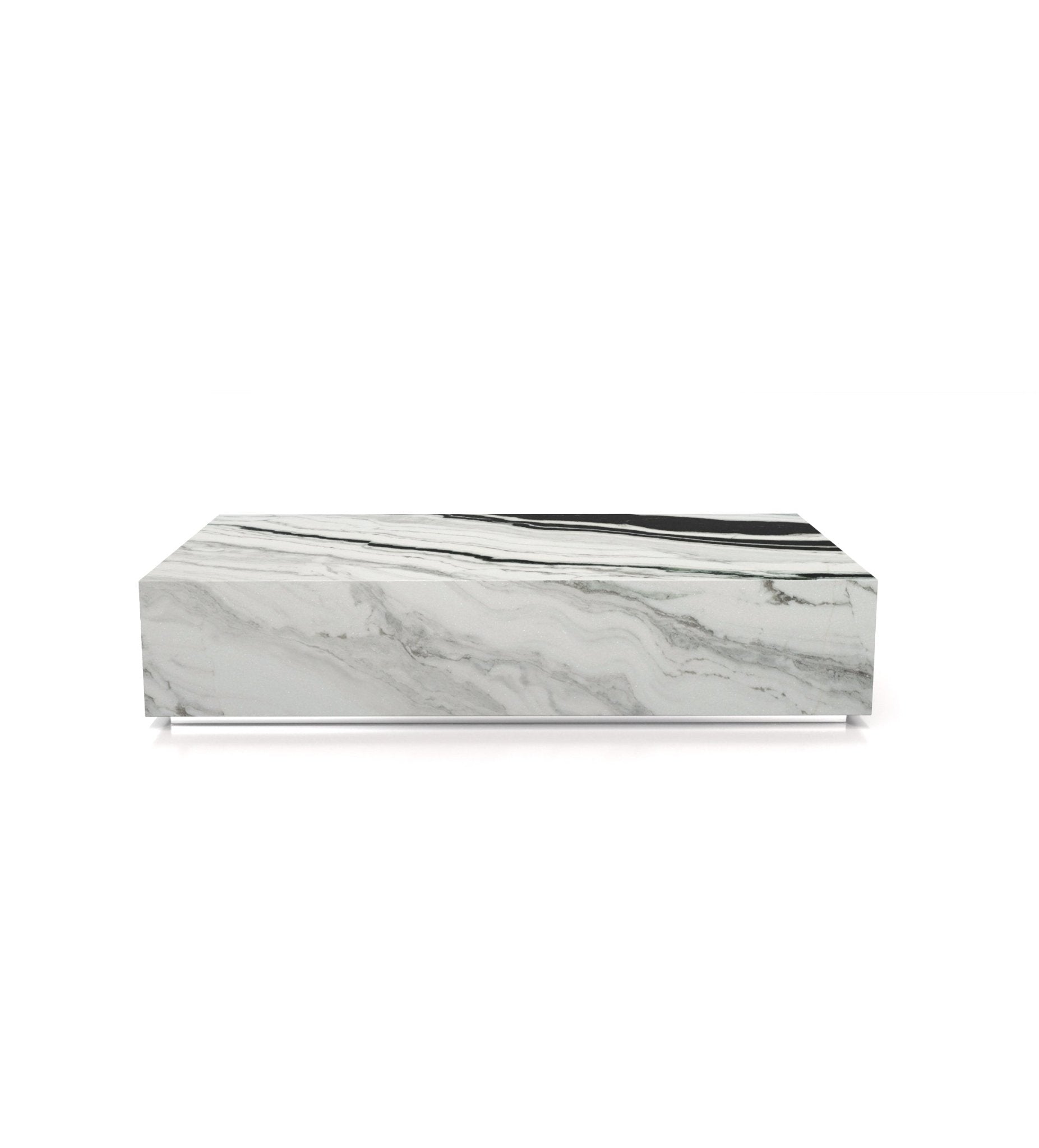 Rectangular Marble Stone Plinth Modern Coffee Table