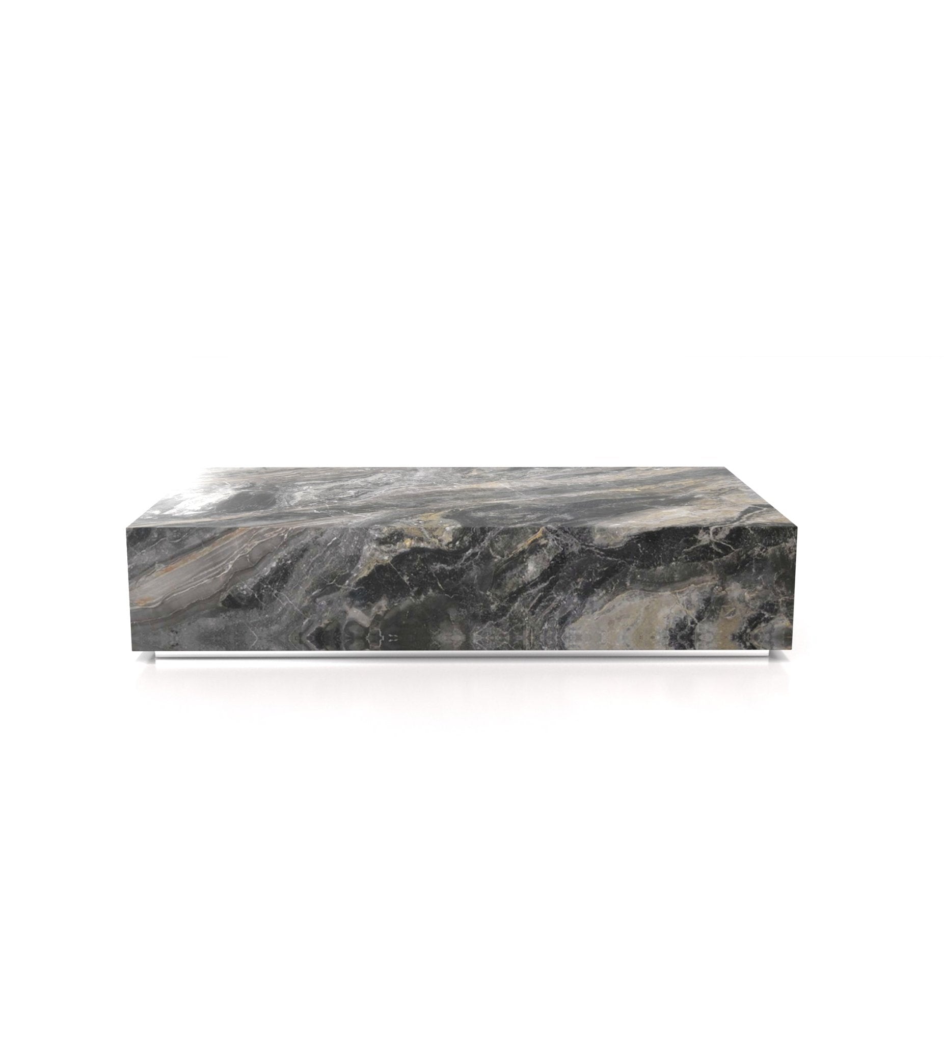 Rectangular Marble Stone Plinth Modern Coffee Table