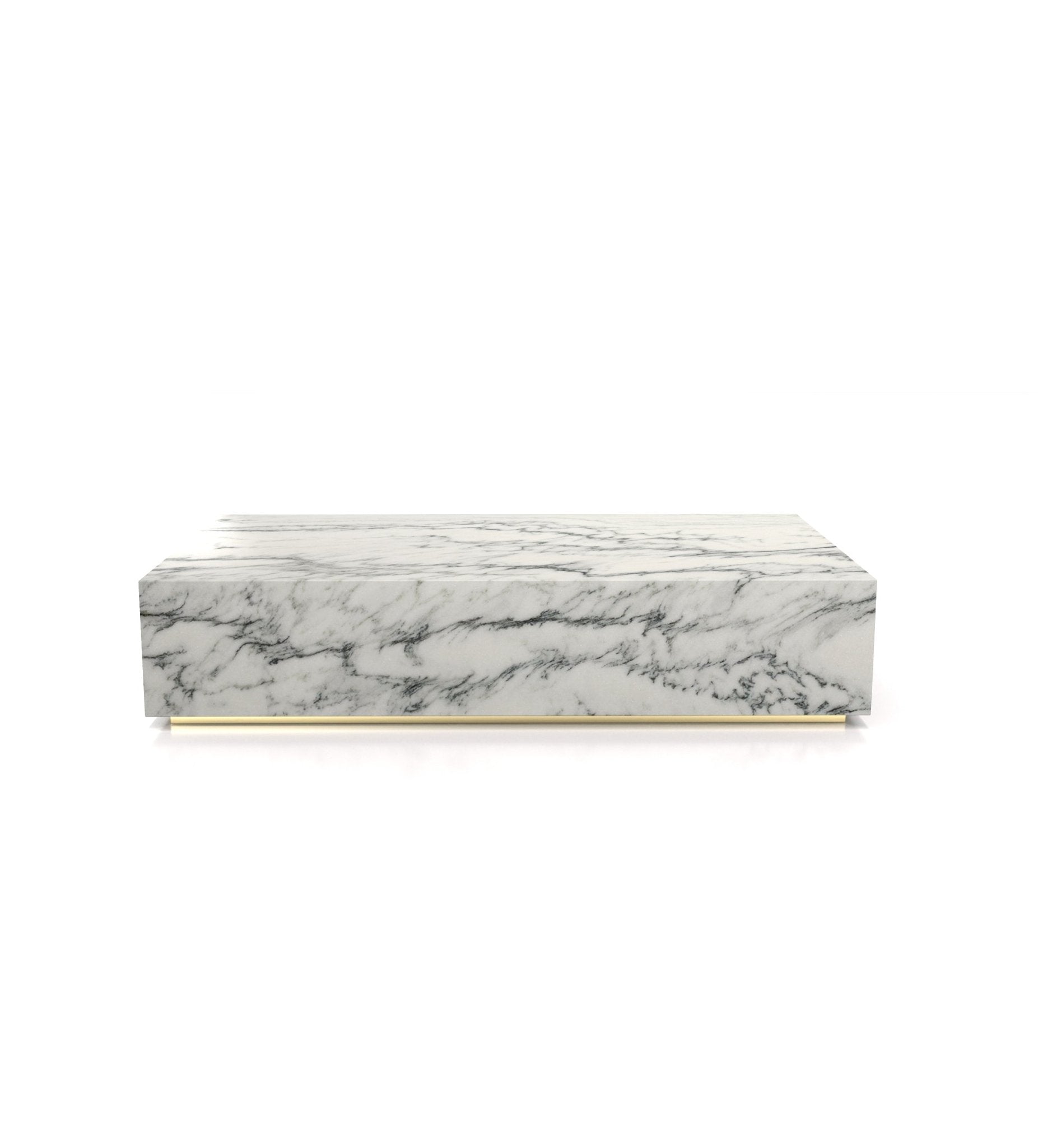 Rectangular Marble Stone Plinth Modern Coffee Table