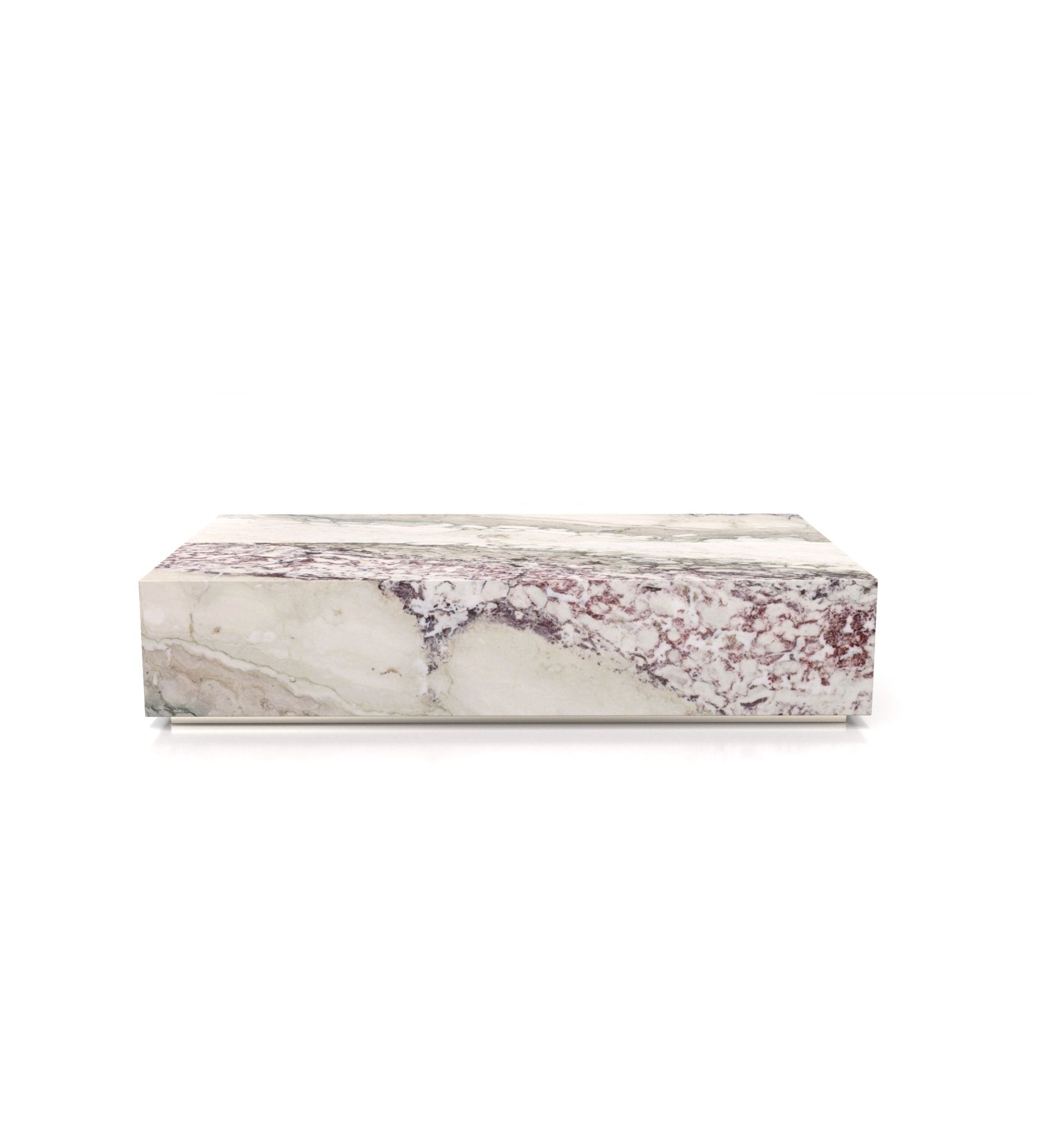Rectangular Marble Stone Plinth Modern Coffee Table