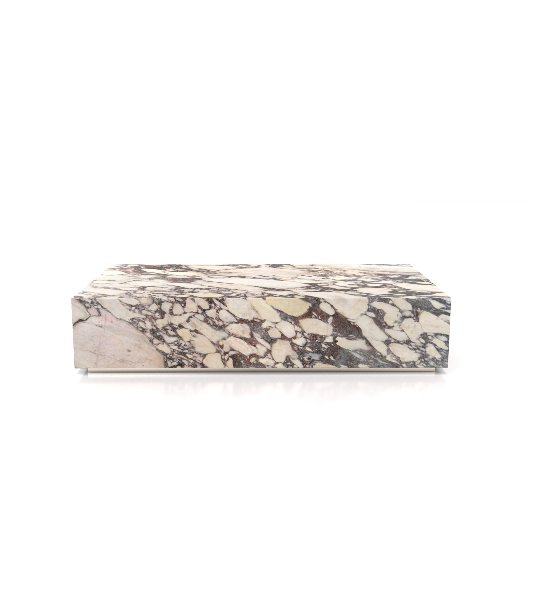 Rectangular Marble Stone Plinth Modern Coffee Table