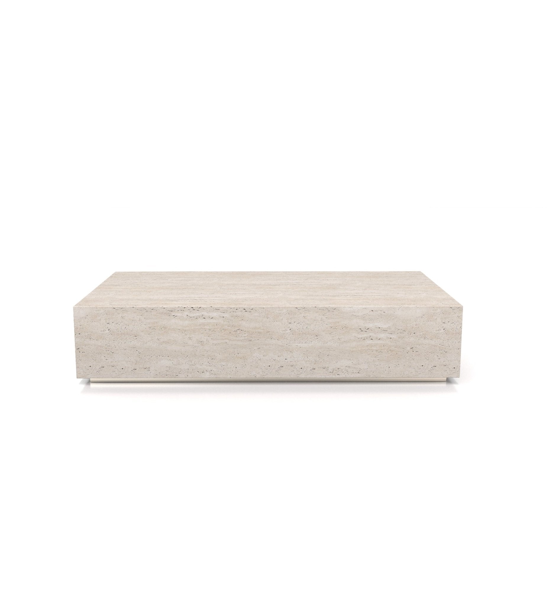 Rectangular Marble Stone Plinth Modern Coffee Table