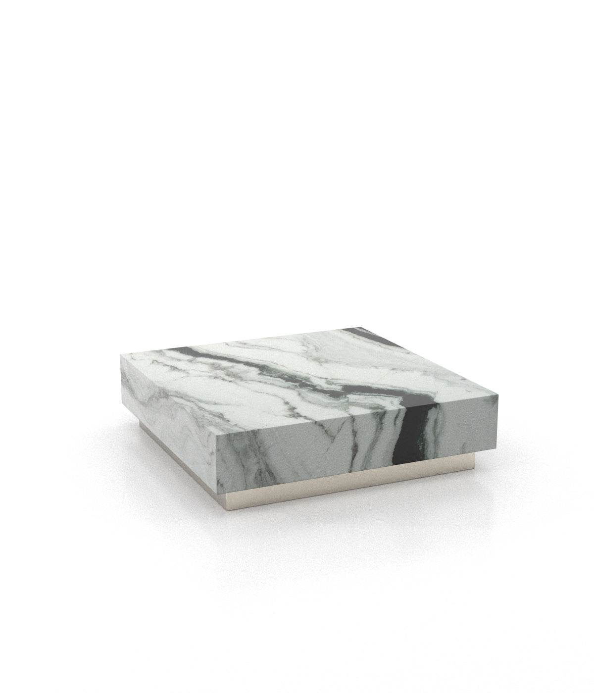 Square Marble Stone Plinth Modern Coffee Table