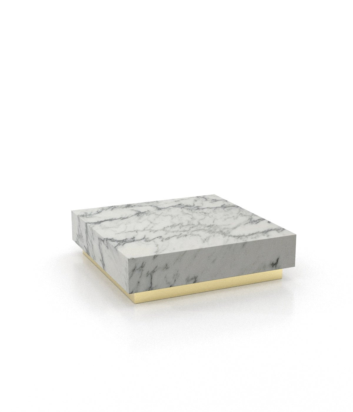 Square Marble Stone Plinth Modern Coffee Table