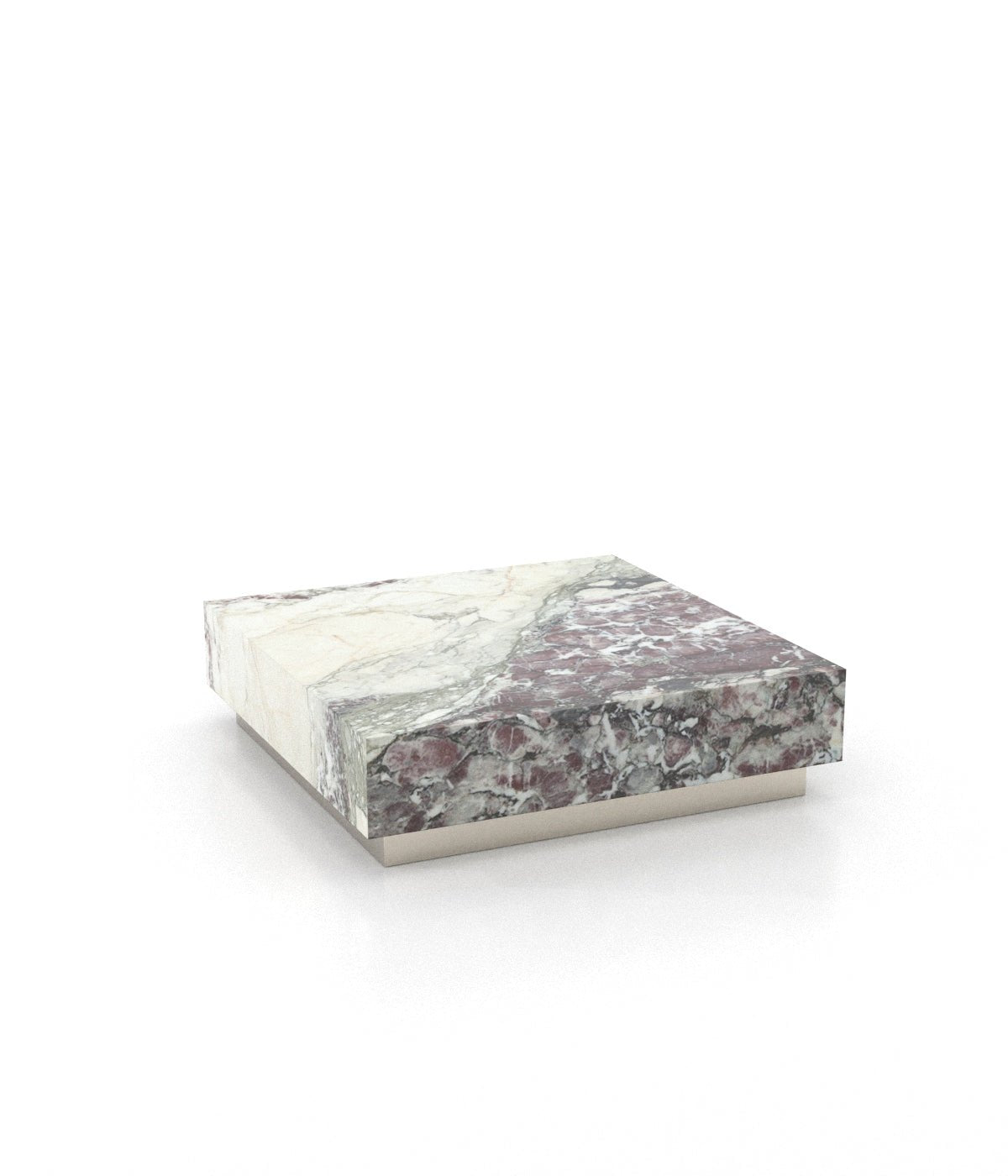 Square Marble Stone Plinth Modern Coffee Table