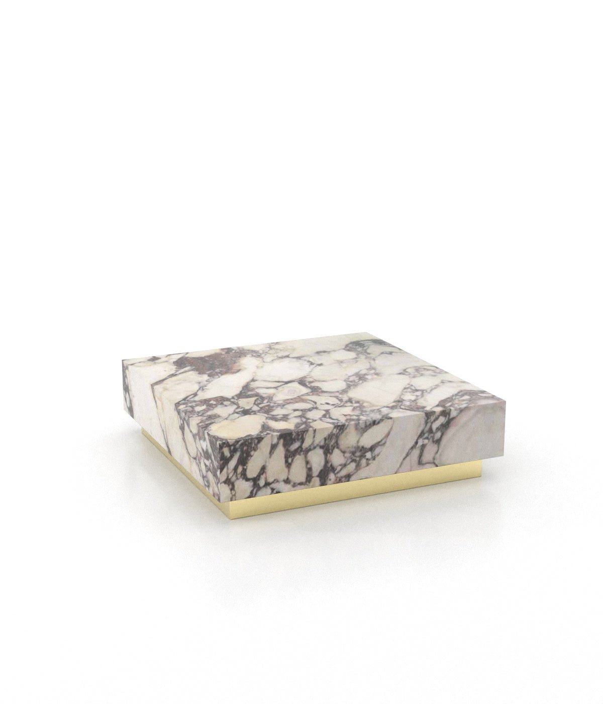Square Marble Stone Plinth Modern Coffee Table