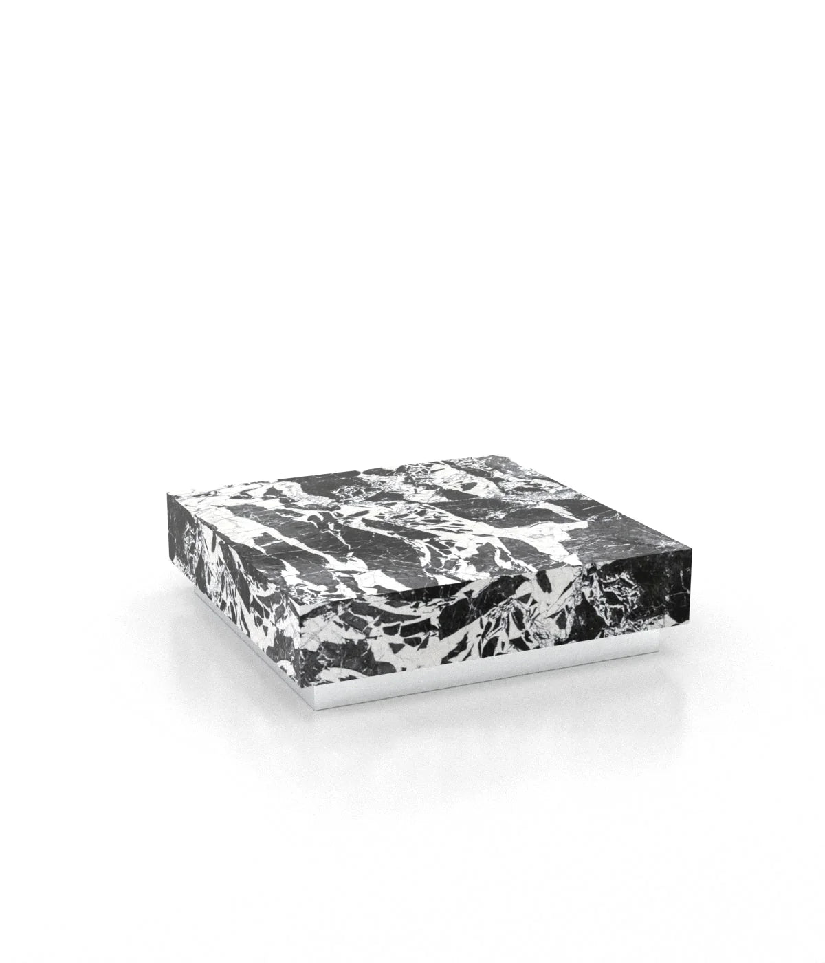 Square Marble Stone Plinth Modern Coffee Table
