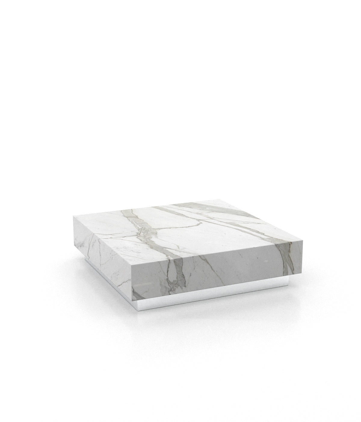 Square Marble Stone Plinth Modern Coffee Table