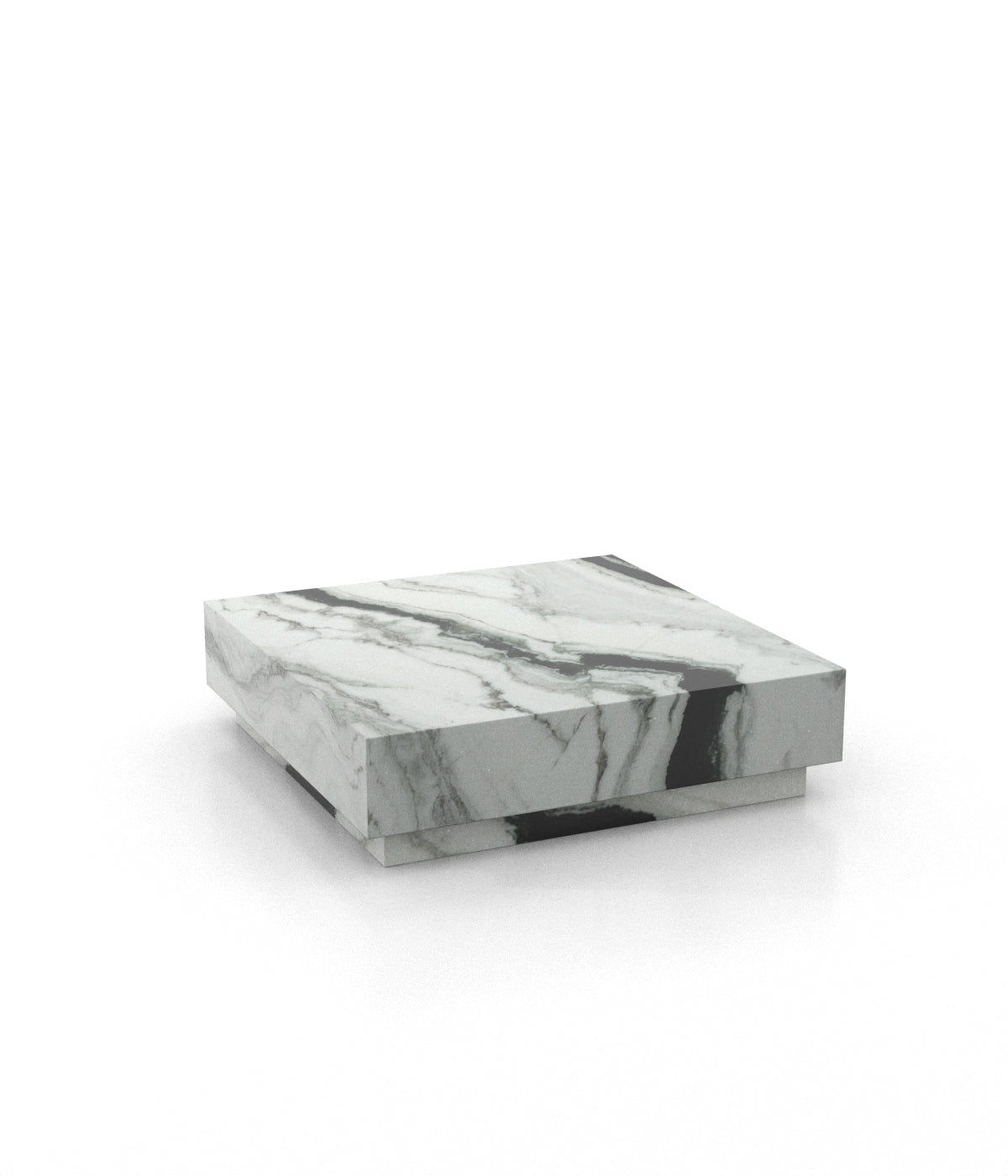 Square Marble Stone Plinth Modern Coffee Table