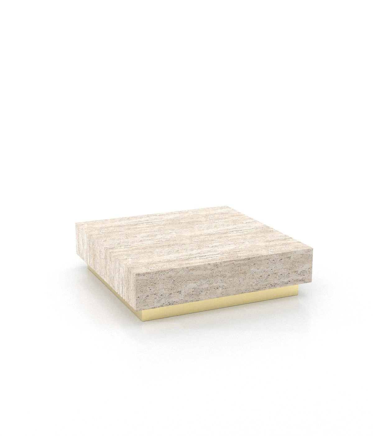 Square Marble Stone Plinth Modern Coffee Table