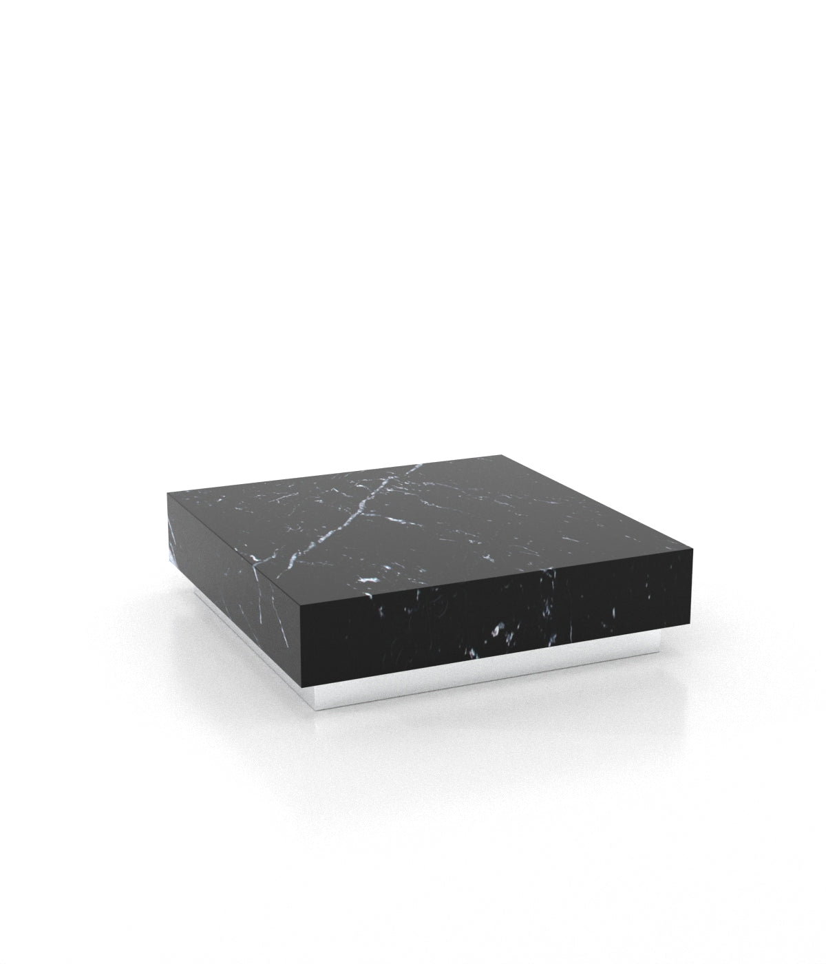 Square Marble Stone Plinth Modern Coffee Table