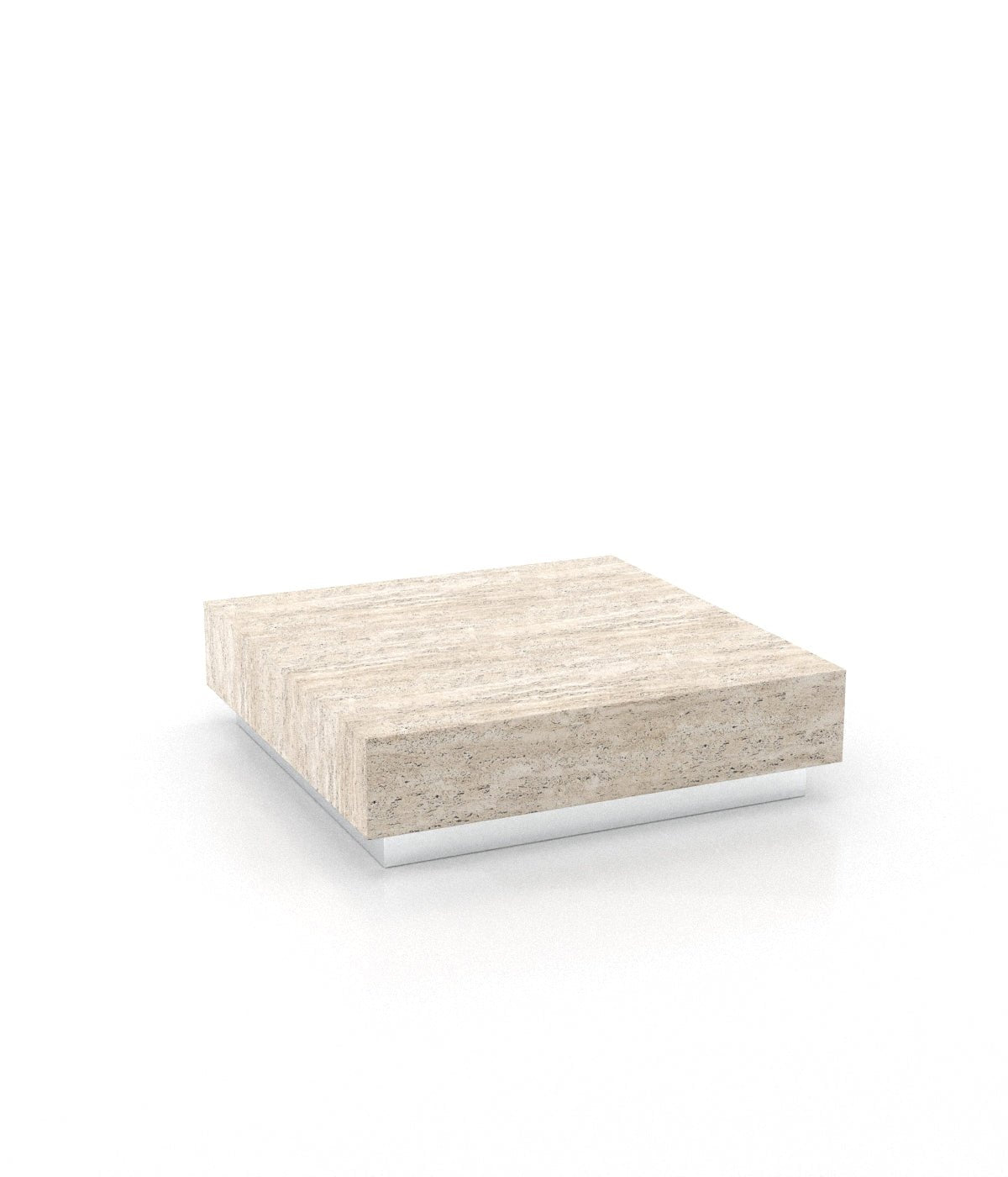 Square Marble Stone Plinth Modern Coffee Table