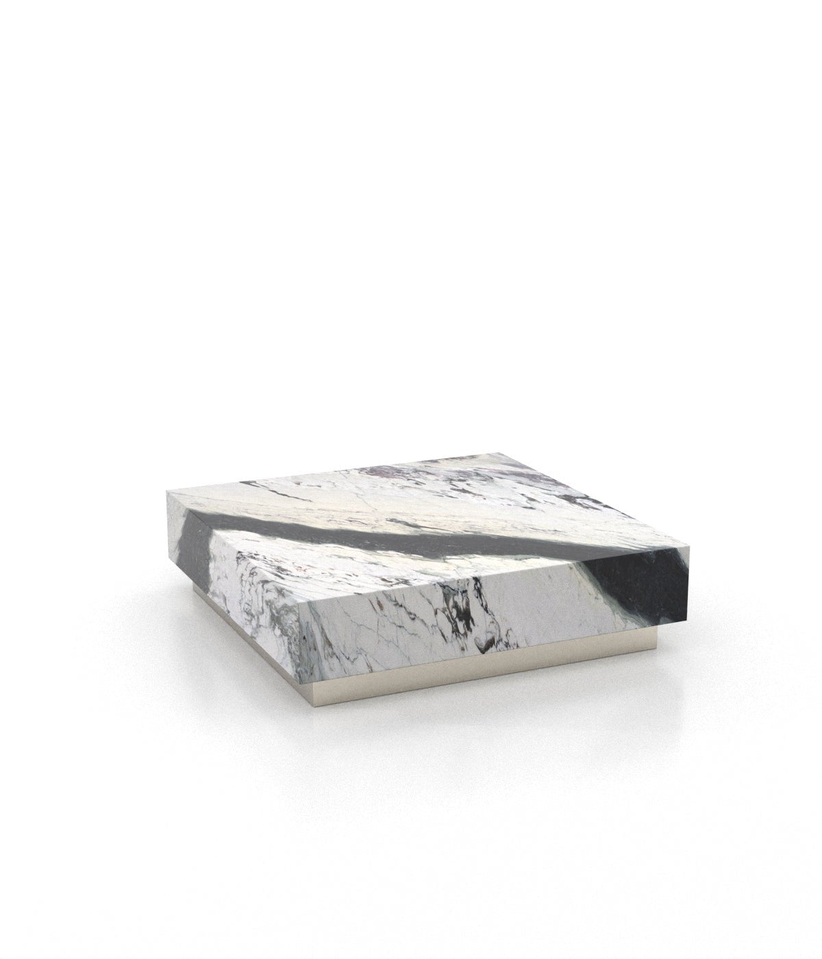 Square Marble Stone Plinth Modern Coffee Table