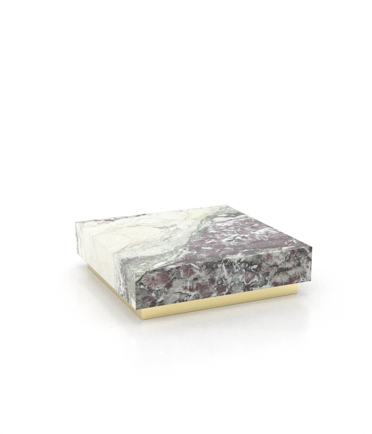 Square Marble Stone Plinth Modern Coffee Table