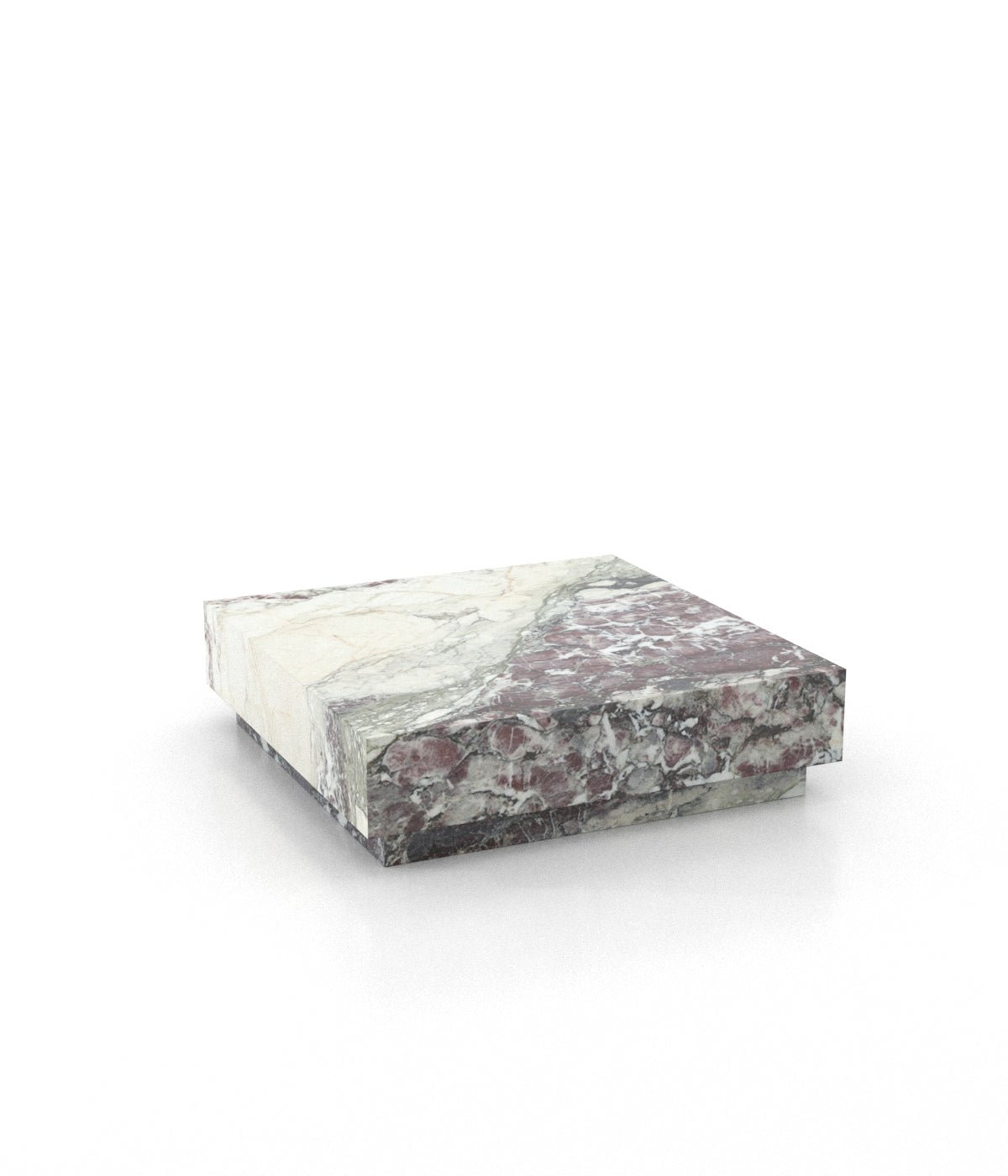 Square Marble Stone Plinth Modern Coffee Table