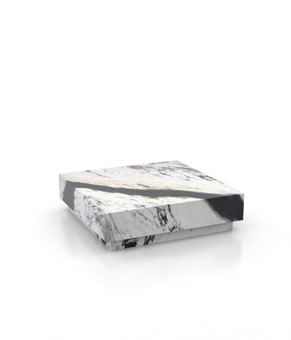 Square Marble Stone Plinth Modern Coffee Table