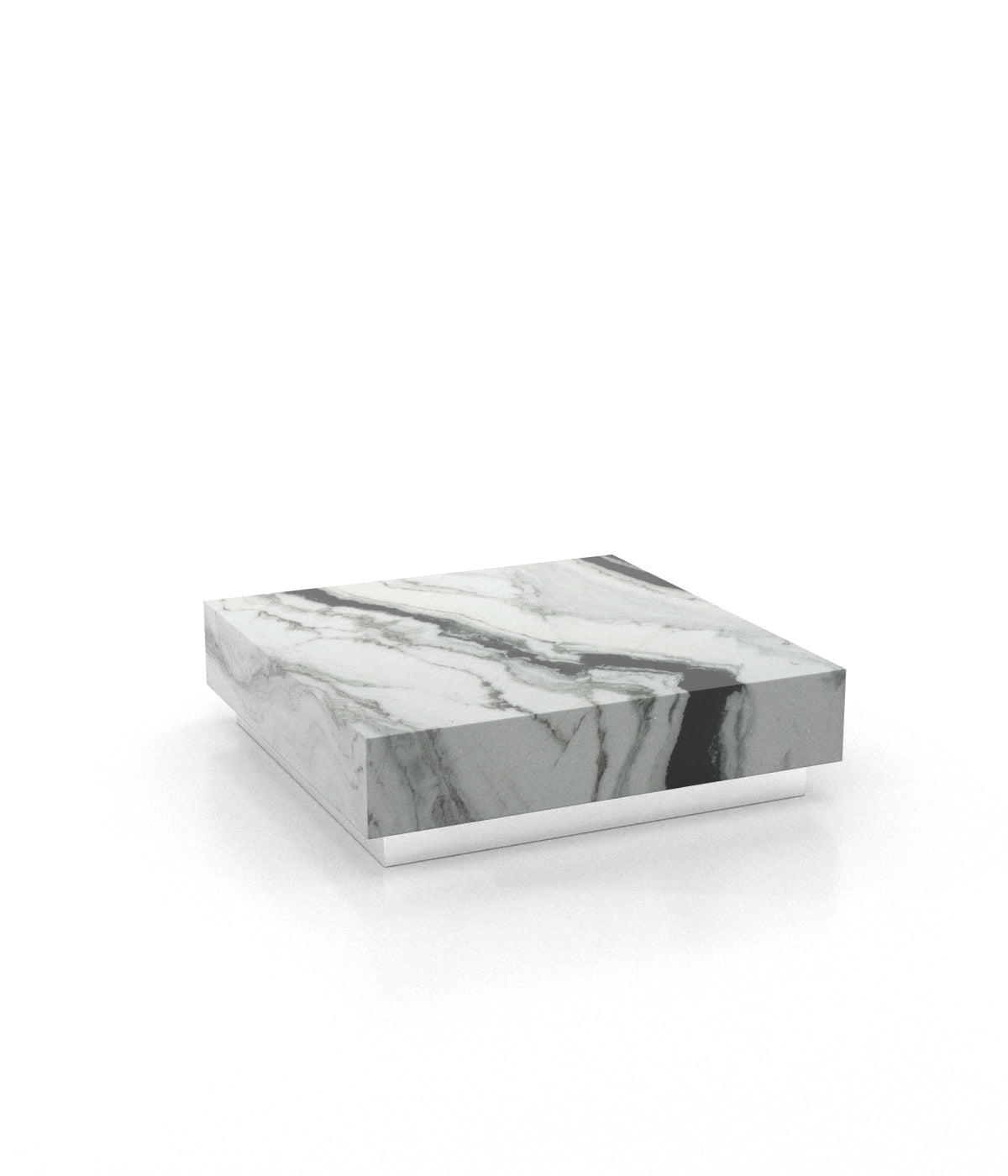 Square Marble Stone Plinth Modern Coffee Table