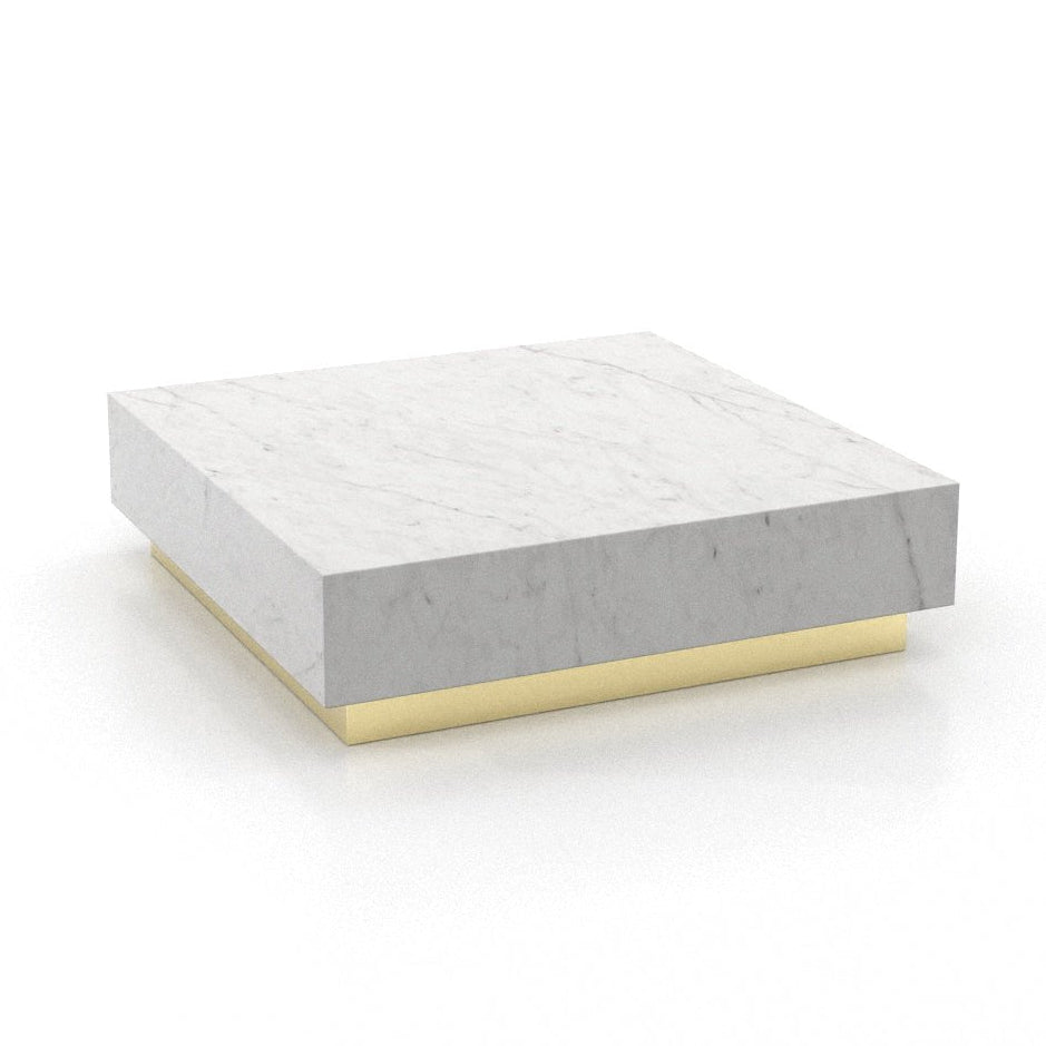 Square Marble Stone Plinth Modern Coffee Table