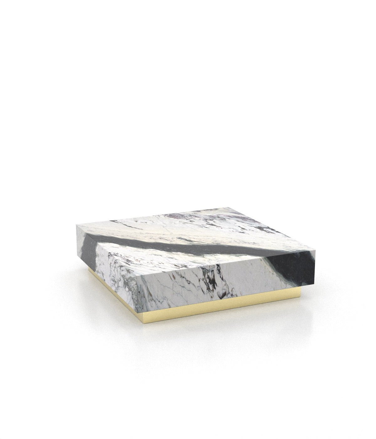 Square Marble Stone Plinth Modern Coffee Table