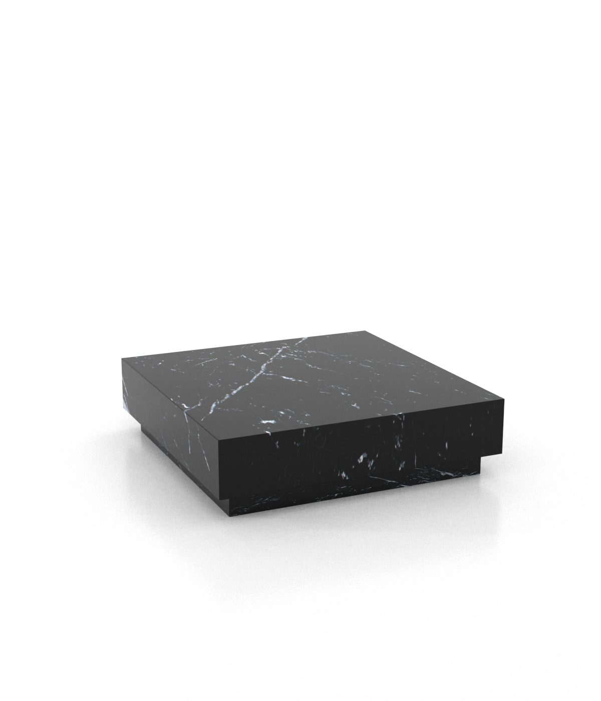Square Marble Stone Plinth Modern Coffee Table