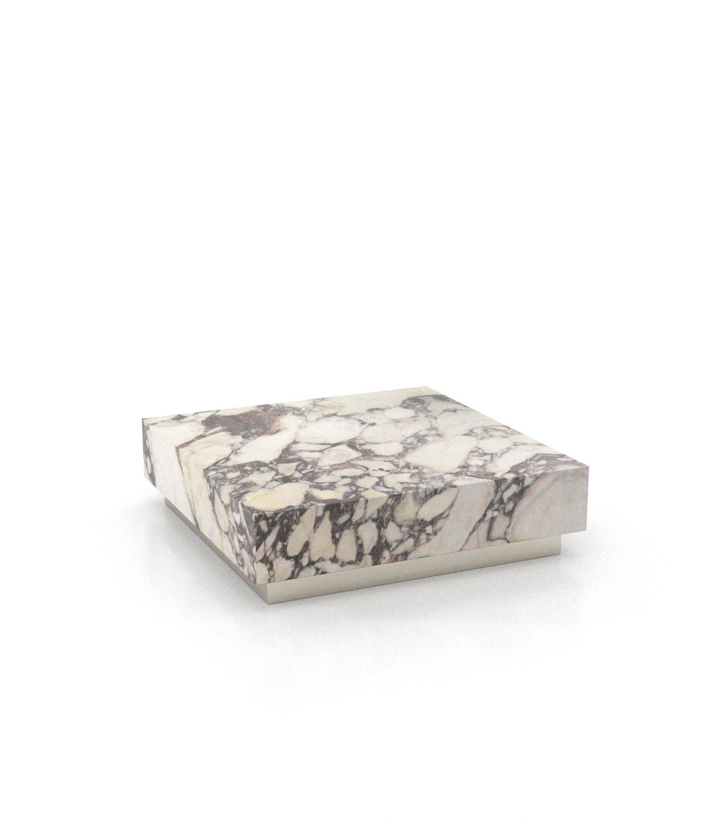 Square Marble Stone Plinth Modern Coffee Table