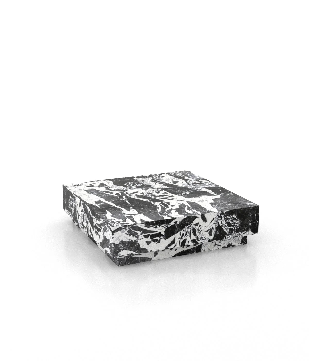 Square Marble Stone Plinth Modern Coffee Table