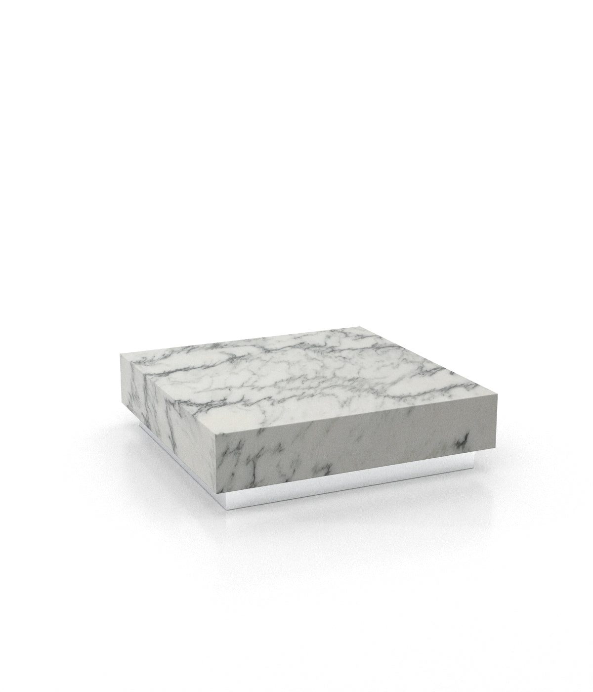 Square Marble Stone Plinth Modern Coffee Table