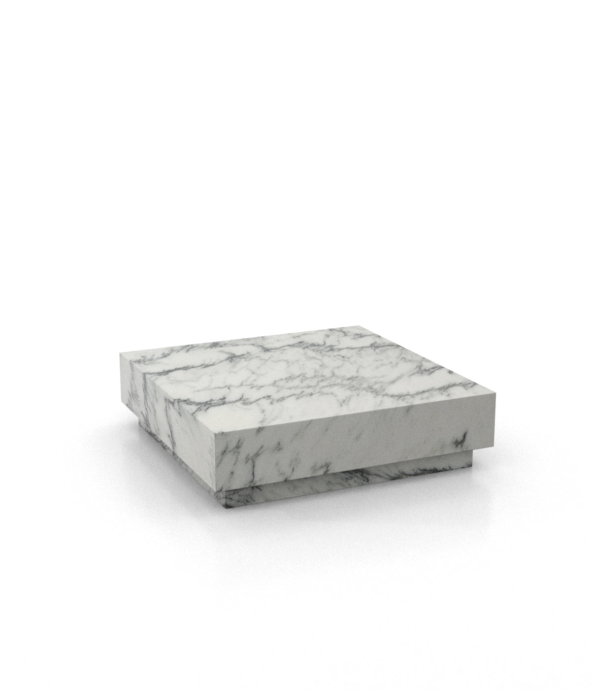 Square Marble Stone Plinth Modern Coffee Table