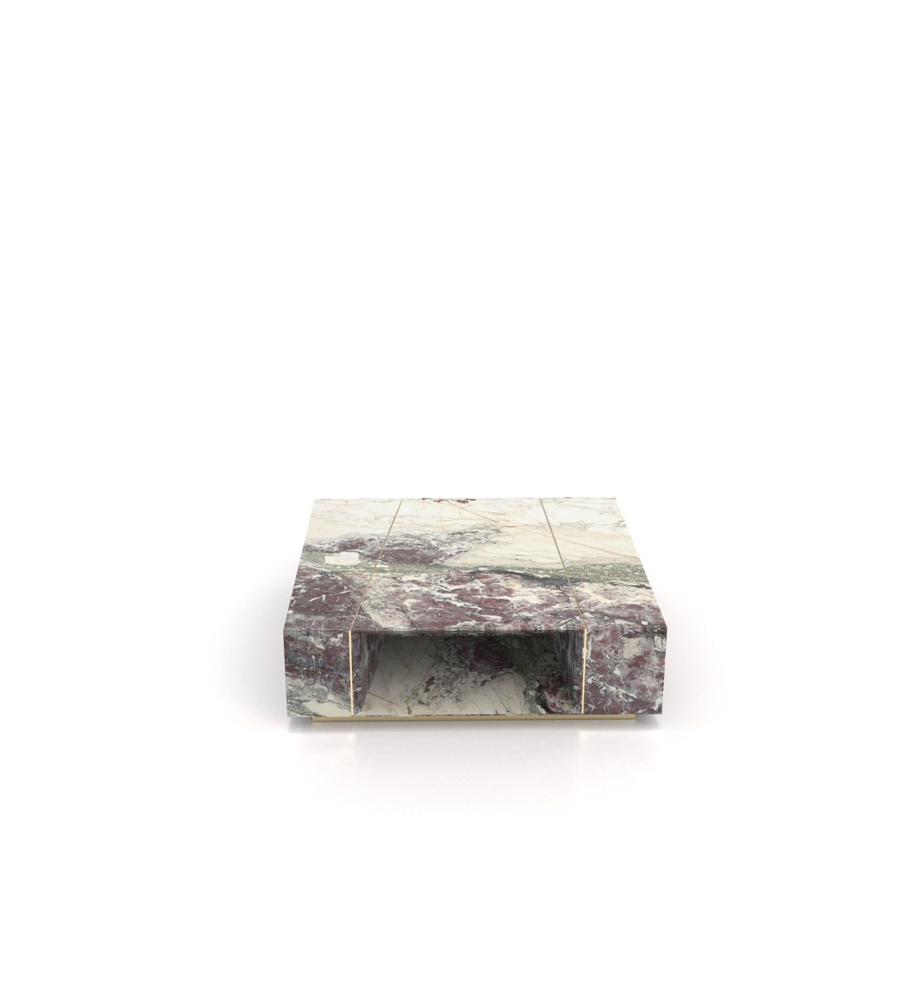 Breccia Capraia Marble Coffee Table - Top View with Dramatic Veining Pattern | Stonegems