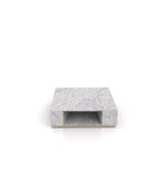Bianco Carrara Marble Square Coffee Table - Front Profile with Storage Opening | Stonegems
