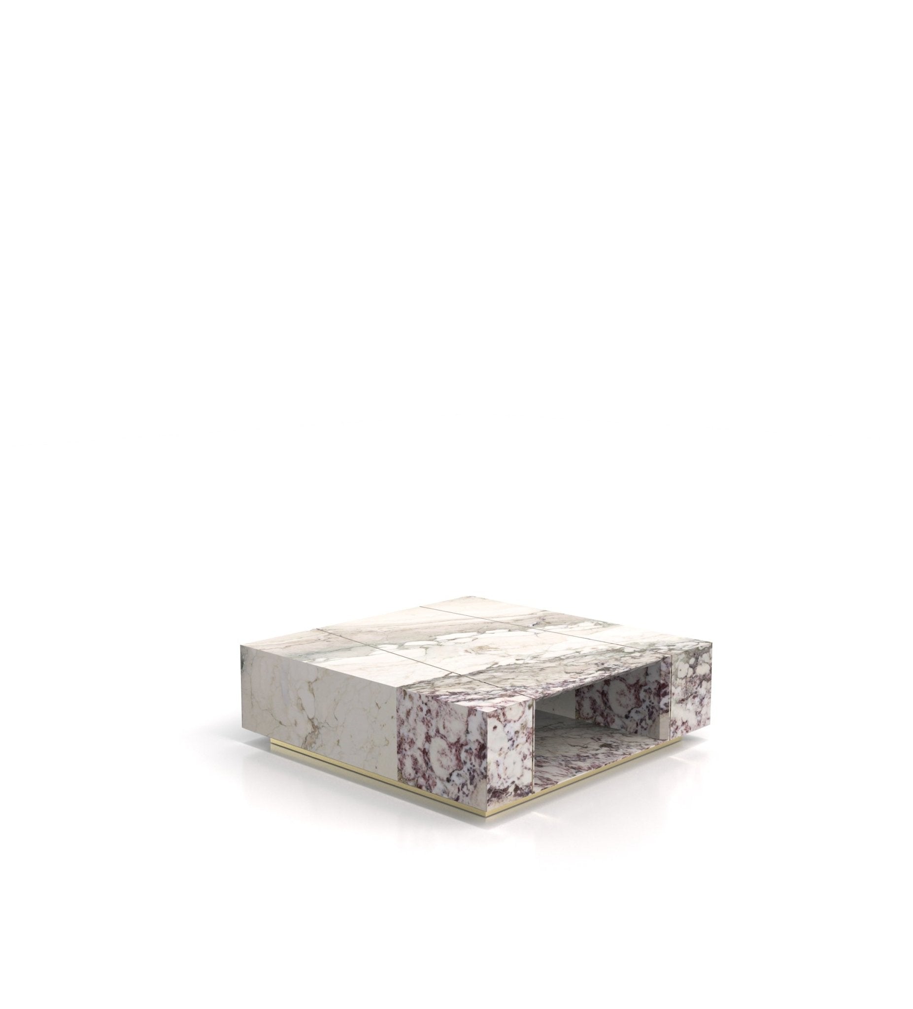 Calacatta Viola Marble Coffee Table - Perspective View with Purple Veining | Stonegems