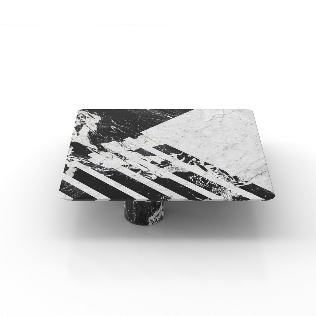 Marble Gemini Coffee Table Crisscross Pattern - Top View | Stonegems