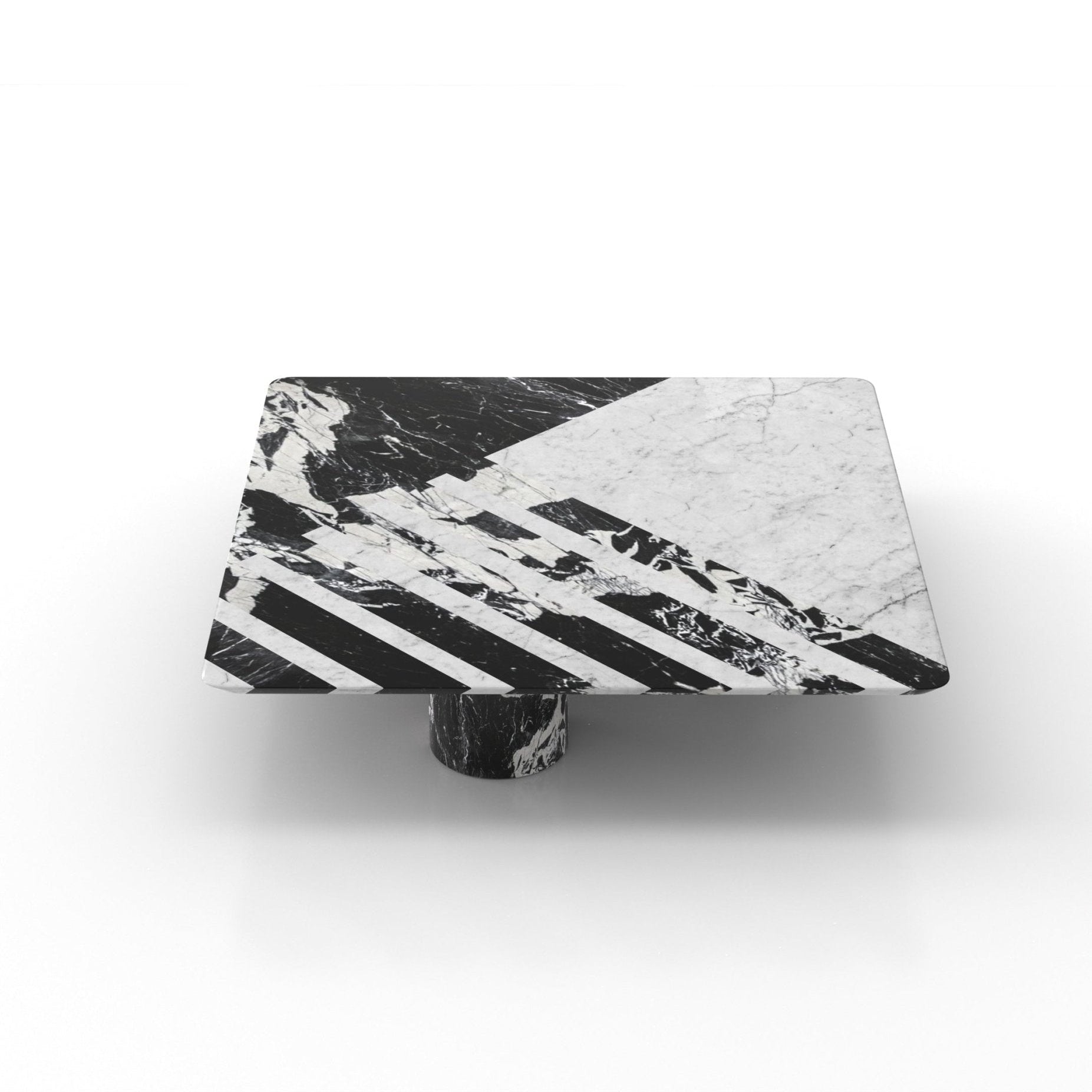 Marble Gemini Coffee Table Crisscross Pattern - Top View | Stonegems