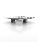 Bianco Carrara Marble Gemini Coffee Table - Angled View | Stonegems