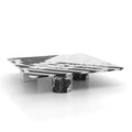 Black White Marble Gemini Square Coffee Table - Side Profile | Stonegems