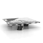 Black White Marble Gemini Square Coffee Table - Side Profile | Stonegems
