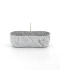 White Grey Veined Marble Infinity Bathtub - Side Angle | Stonegems