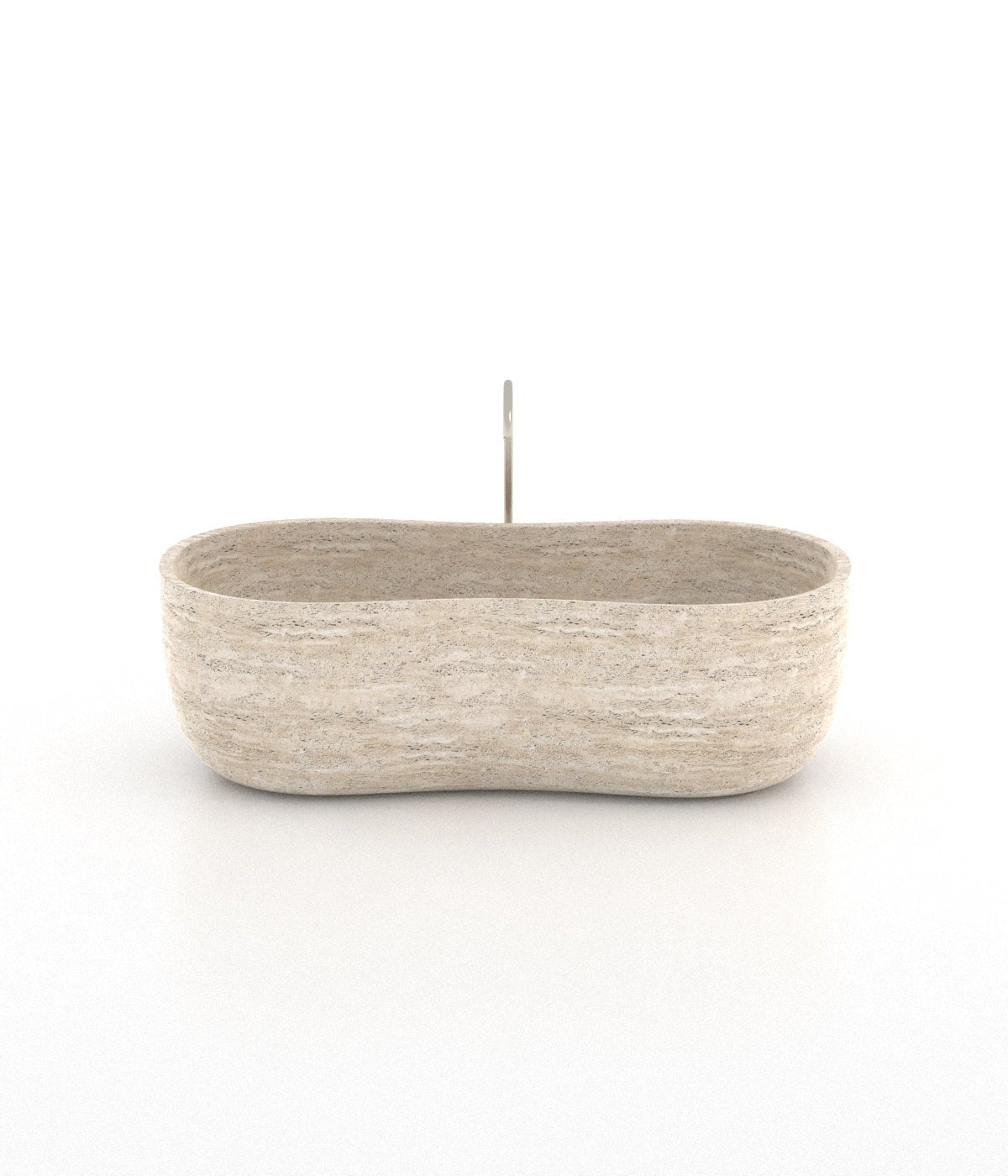 Travertino Romano Marble Infinity Bathtub - Front View | Stonegems