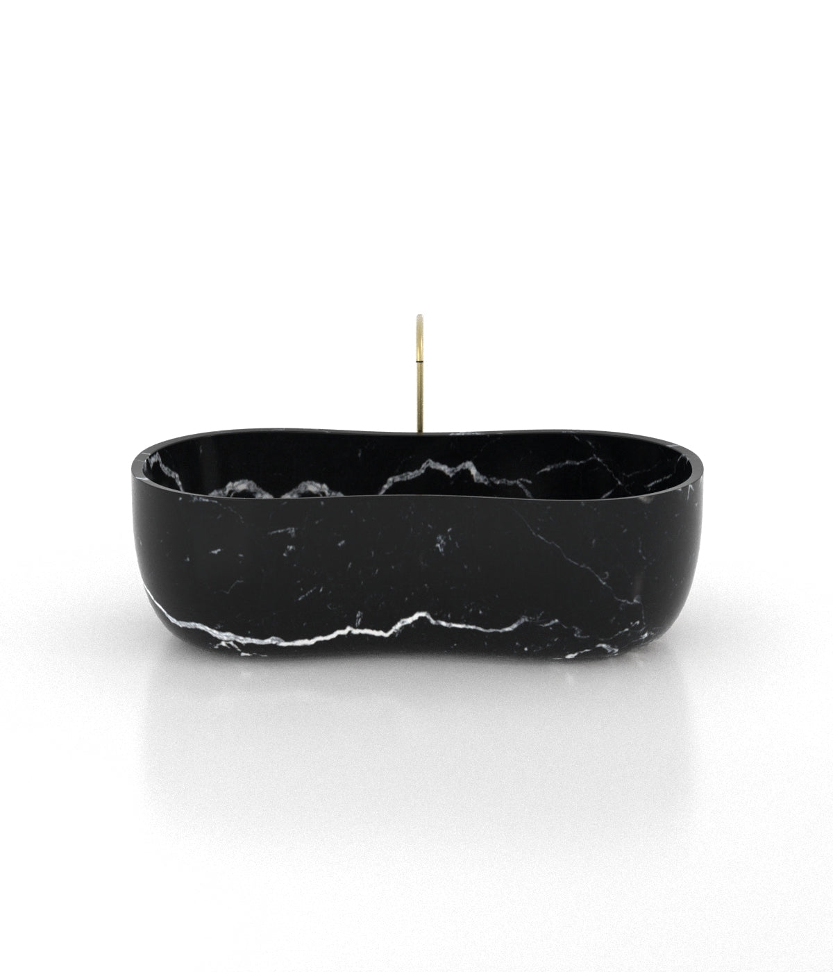 Nero Marquina Black Marble Infinity Bathtub - Interior View | Stonegems