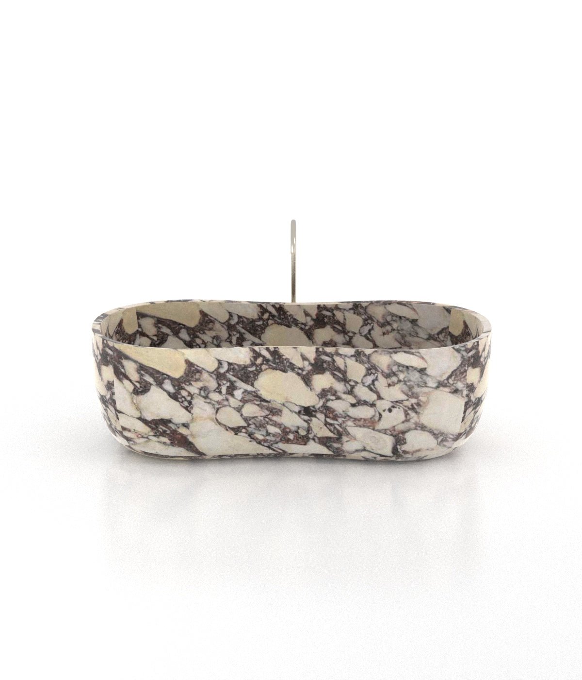 Calacatta Viola Marble Infinity Bathtub - Three Quarter View | Stonegems