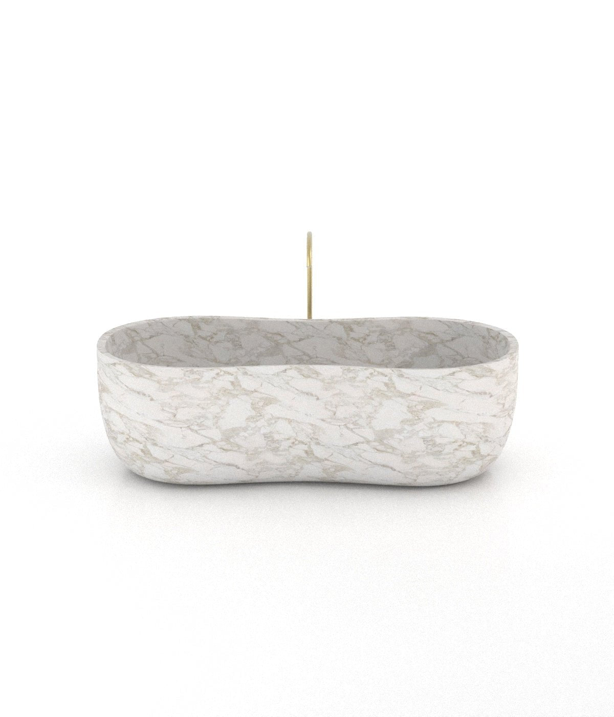 White Carrara Marble Infinity Bathtub - Side Profile | Stonegems
