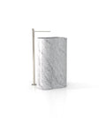 White Carrara Marble Infinity Washbasin - Side Angle with Faucet | Stonegems